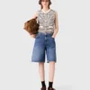 Striped wool blend top