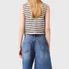 Striped wool blend top
