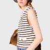 Striped wool blend top