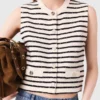 Striped wool blend top
