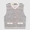 Striped wool blend top
