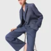 Structured rhinestone suit blazer