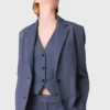 Structured rhinestone suit blazer