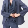Structured rhinestone suit blazer
