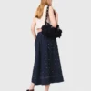 Studded flared cotton skirt