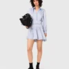 Studded flowing shirt dress