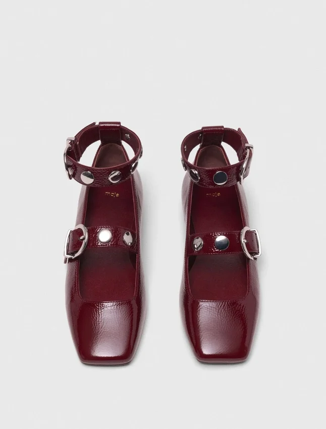 Studded leather Mary Jane flats Studded leather Mary Jane flats