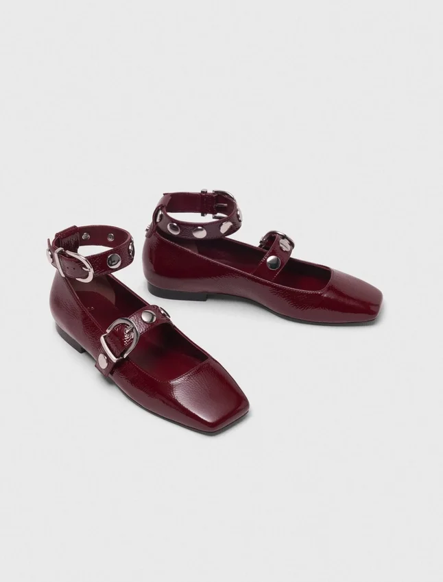 Studded leather Mary Jane flats Studded leather Mary Jane flats