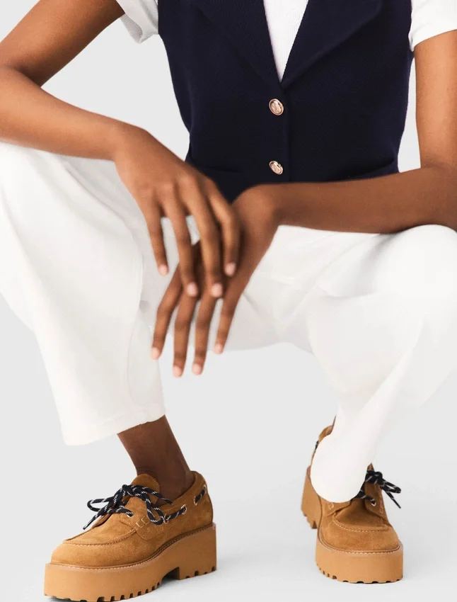 Suede platform boat shoes Suede platform boat shoes