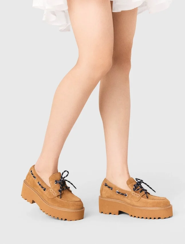 Suede platform boat shoes Suede platform boat shoes