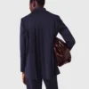 Suit jacket with pleated back