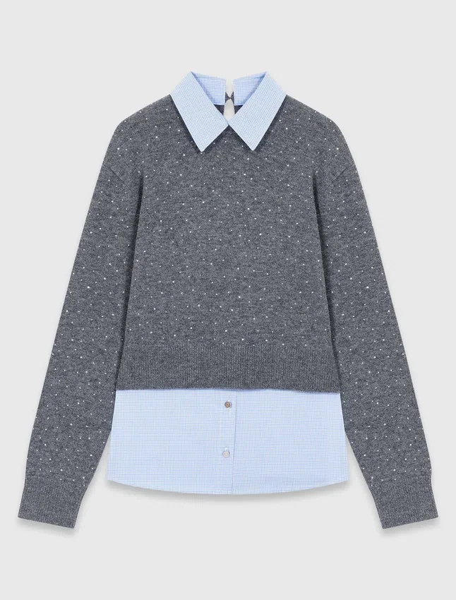 Sweater with removable collar and layer Sweater with removable collar and layer