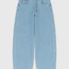Textured balloon jeans