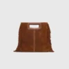 Topstitched suede M bag Topstitched suede M bag