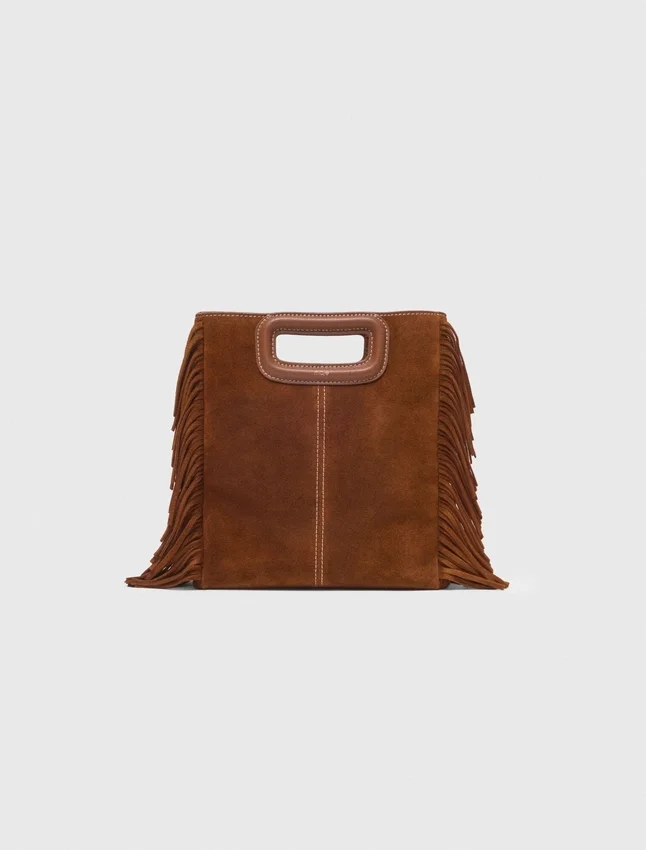 Topstitched suede M bag Topstitched suede M bag