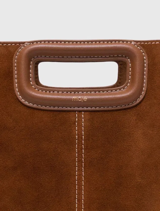 Topstitched suede M bag Topstitched suede M bag