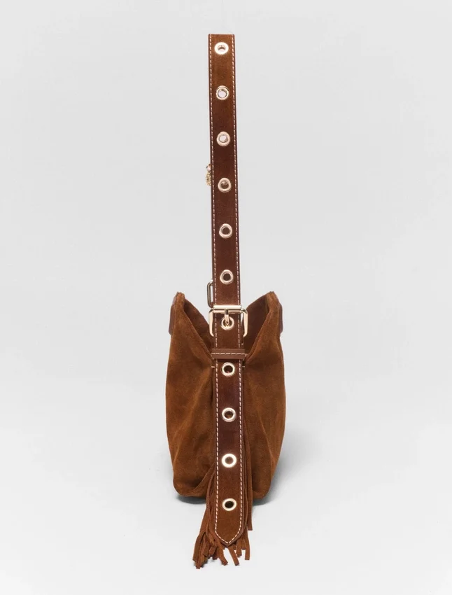 Topstitched suede Miss M Mini bag Topstitched suede Miss M Mini bag