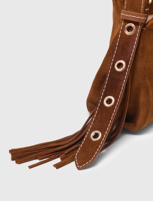 Topstitched suede Miss M Mini bag Topstitched suede Miss M Mini bag