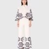 Trousers with crochet detail