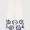Trousers with crochet detail