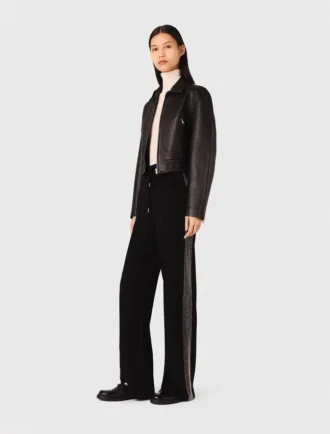 Trousers with rhinestone band Trousers with rhinestone band