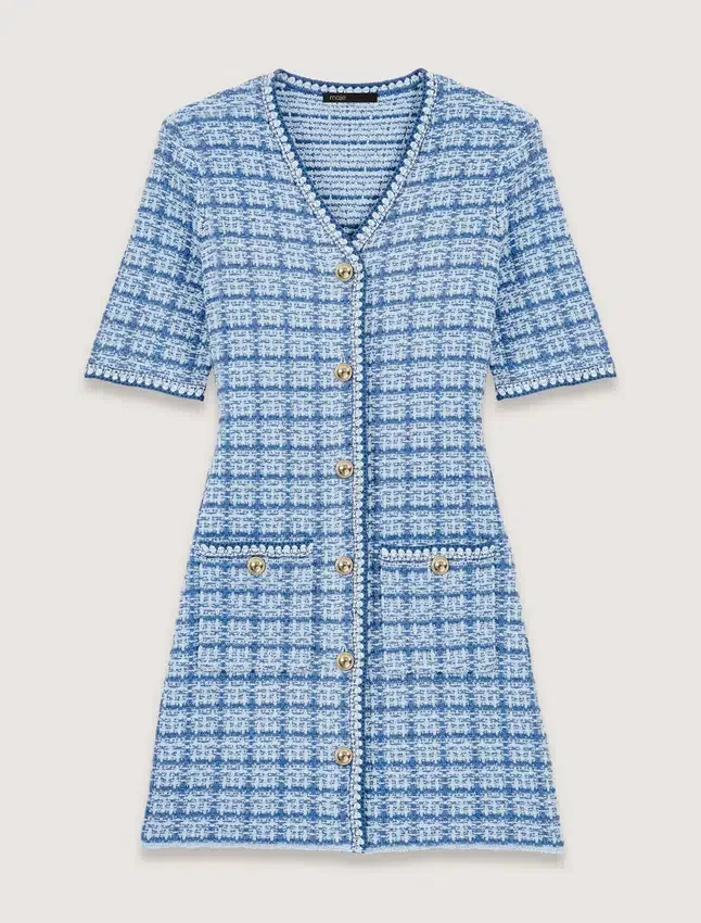 Tweed-effect knit mini dress Tweed-effect knit mini dress