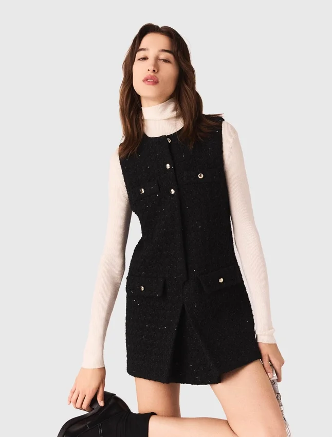 Tweed jumpsuit with rhinestones Tweed jumpsuit with rhinestones