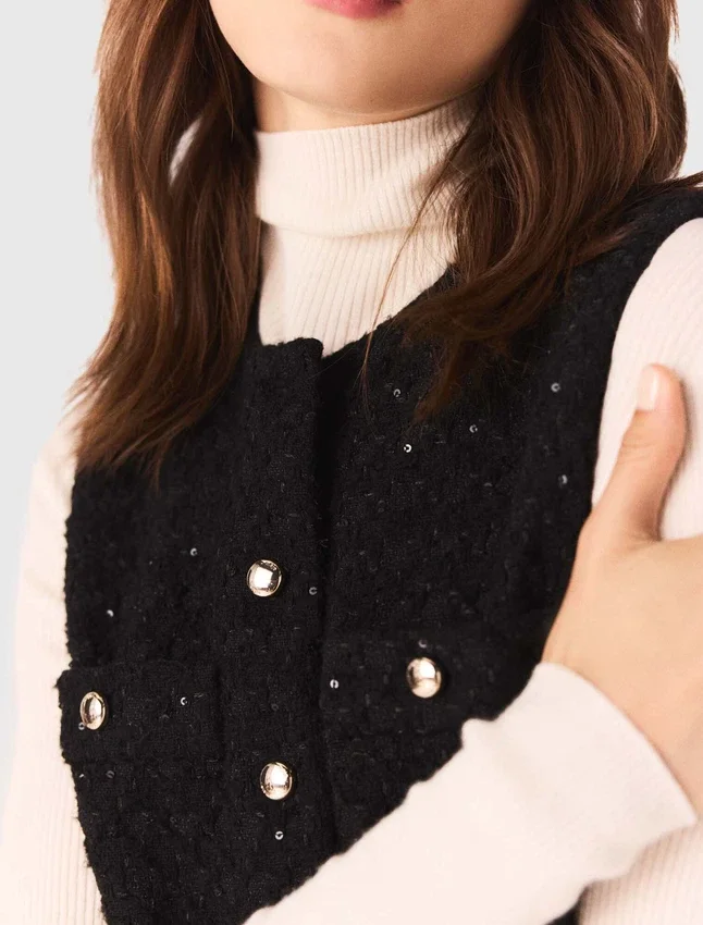 Tweed jumpsuit with rhinestones Tweed jumpsuit with rhinestones