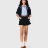 Tweed shorts with denim details