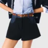 Tweed shorts with denim details