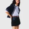 Tweed shorts with denim details