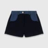 Tweed shorts with denim details