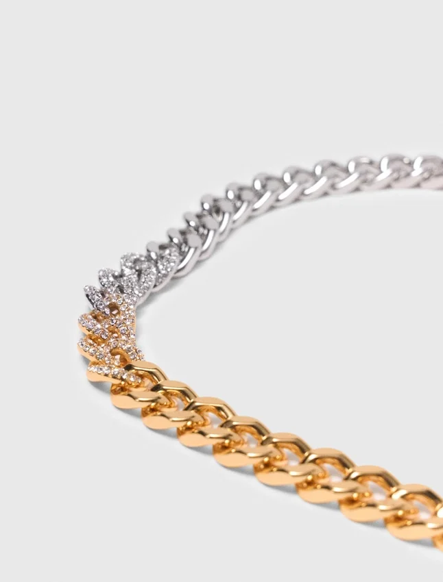 Two-tone rhinestone link necklace Two-tone rhinestone link necklace