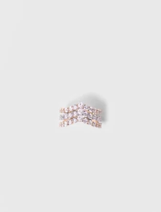 Two-tone rhinestone ring