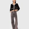 Velvet-effect cardigan
