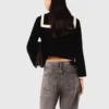Velvet-effect cardigan