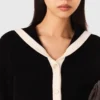Velvet-effect cardigan