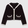 Velvet-effect cardigan