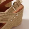 Wedge sandals with raffia effect
