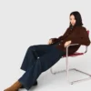 Wide jeans with patch pockets