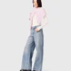 Wide-leg all-over rhinestone jeans