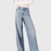 Wide-leg all-over rhinestone jeans