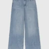 Wide-leg all-over rhinestone jeans