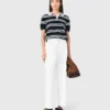 Wide-leg cotton trousers
