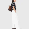 Wide-leg cotton trousers