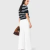 Wide-leg cotton trousers