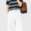Wide-leg cotton trousers