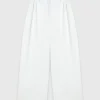 Wide-leg cotton trousers