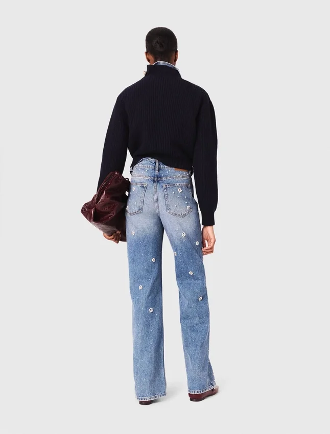 Wide-leg embroidered jeans Wide-leg embroidered jeans