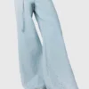Wide-leg rhinestone jeans